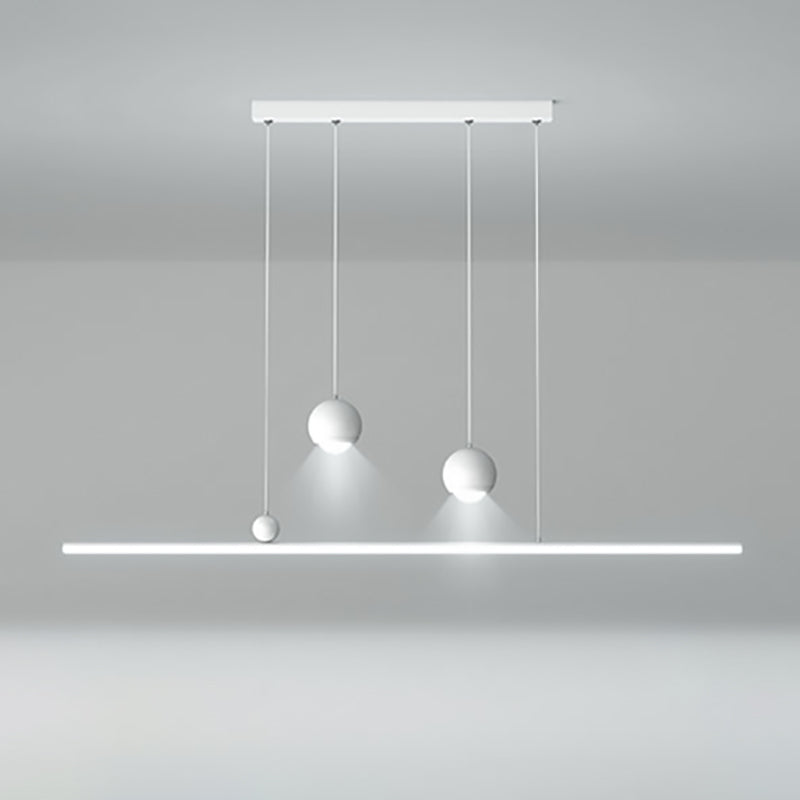 Sleek Black Iron & Acrylic LED Chandelier Pendant Light for Dining Room