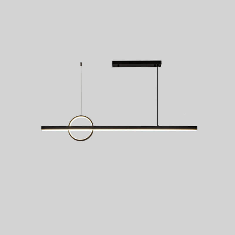Copper Minimalist LED Chandelier with Circle Design for Modern Living Room