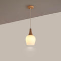 Nordic Solid Wood and Glass White Bottle Chandelier for Kitchen Island