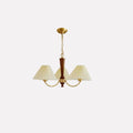 Nordic Retro Copper Pleated 3/5-Light Chandelier for Living Room Decor