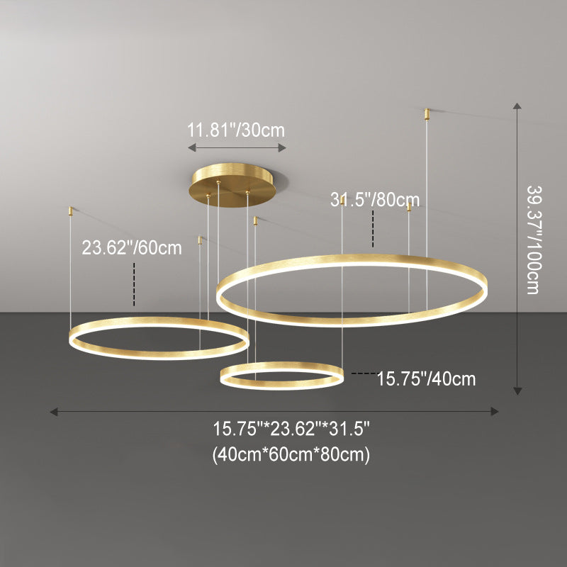 Sleek Black Multi-Tier LED Circle Chandelier for Modern Living Room Decor