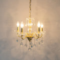 Elegant Brass and Crystal 5/6/8-Light French Candelabra Chandelier for Living Room