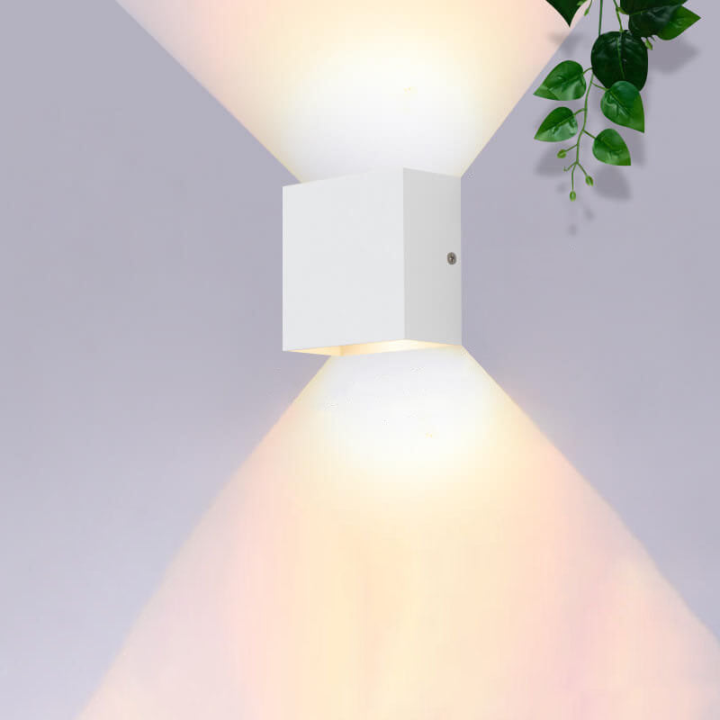 Sleek White Aluminum Square LED Wall Sconce for Contemporary Spaces