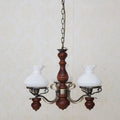 Rustic Iron and Wood 3-Light Candelabra Chandelier for Living Room