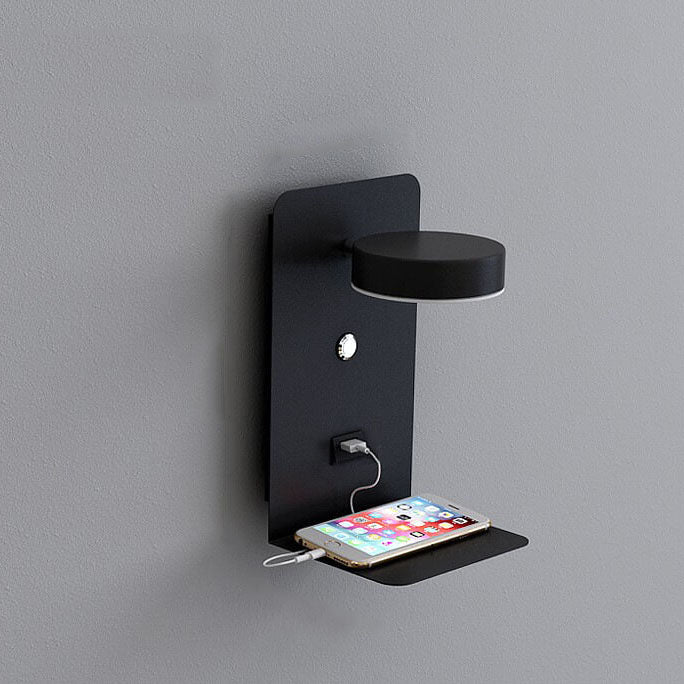 Contemporary Black Iron Square LED Wall Sconce Lamp for Bedroom & Hallway