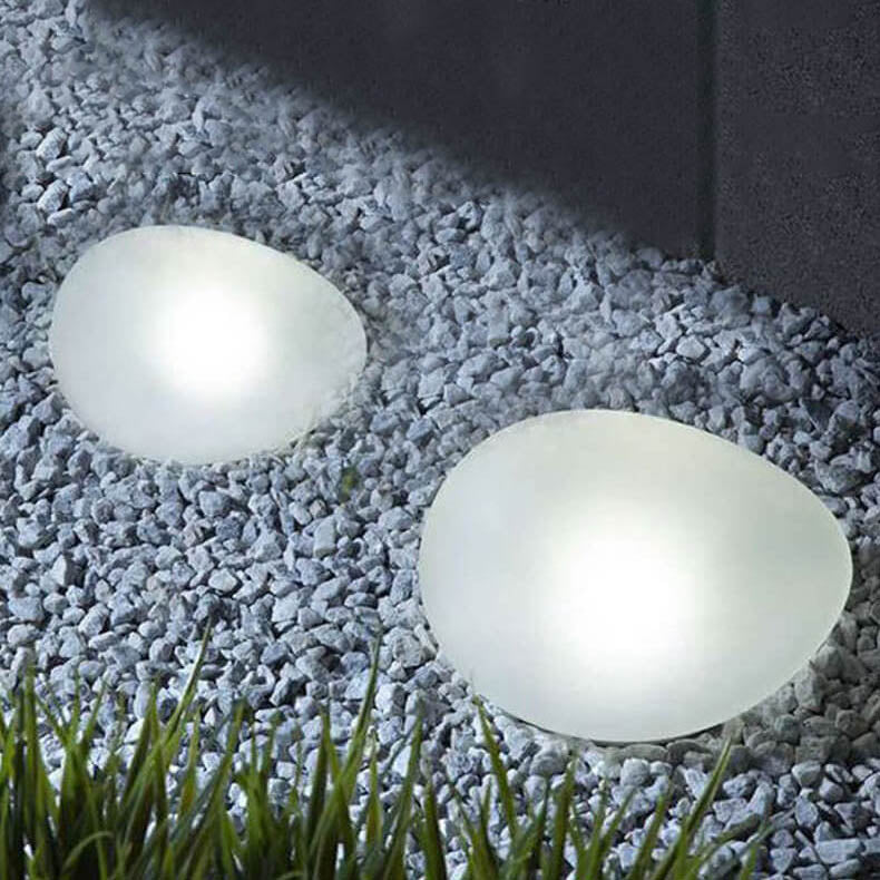 Solar Pebble Sandblasted Glass LED Garden Pathway Light for Outdoor Use