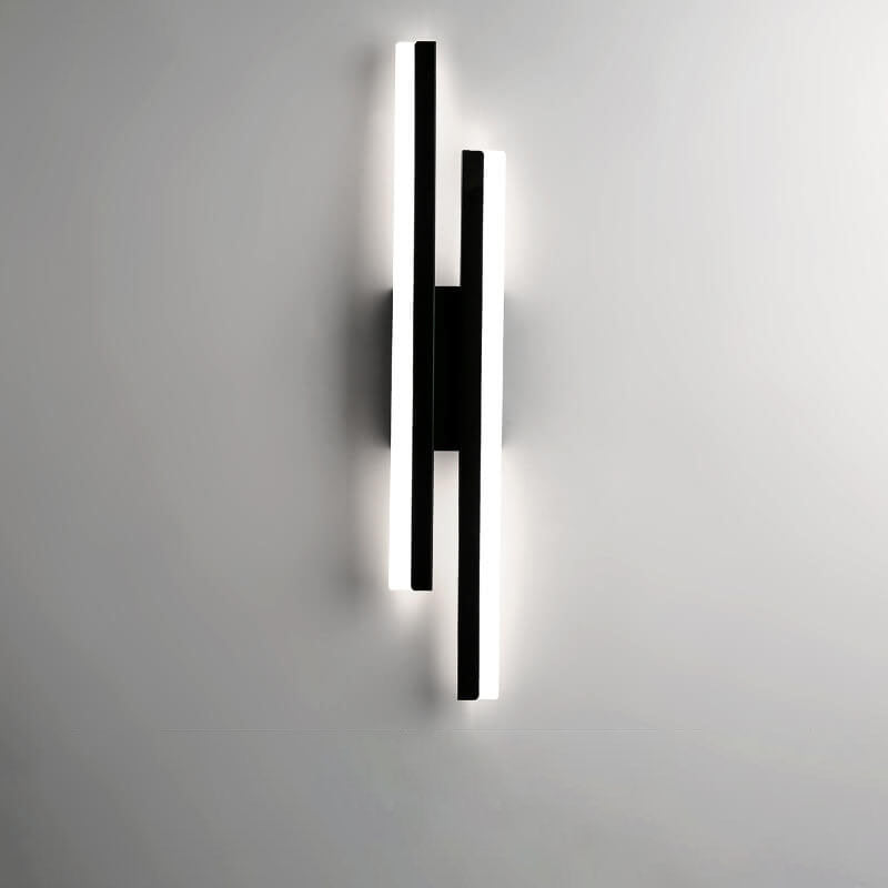 Sleek Black Iron Acrylic LED Wall Sconce Lamp for Contemporary Spaces
