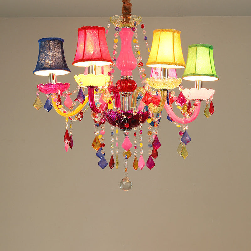 Elegant European Glass Crystal Candle Chandelier for Living Room Décor