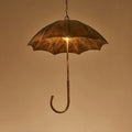 Industrial Style Black Iron 5-Light Round Umbrella Chandelier for Living Room