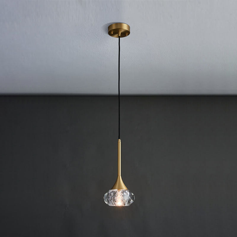 Elegant Brass Crystal Island Chandelier for Dining Room & Kitchen