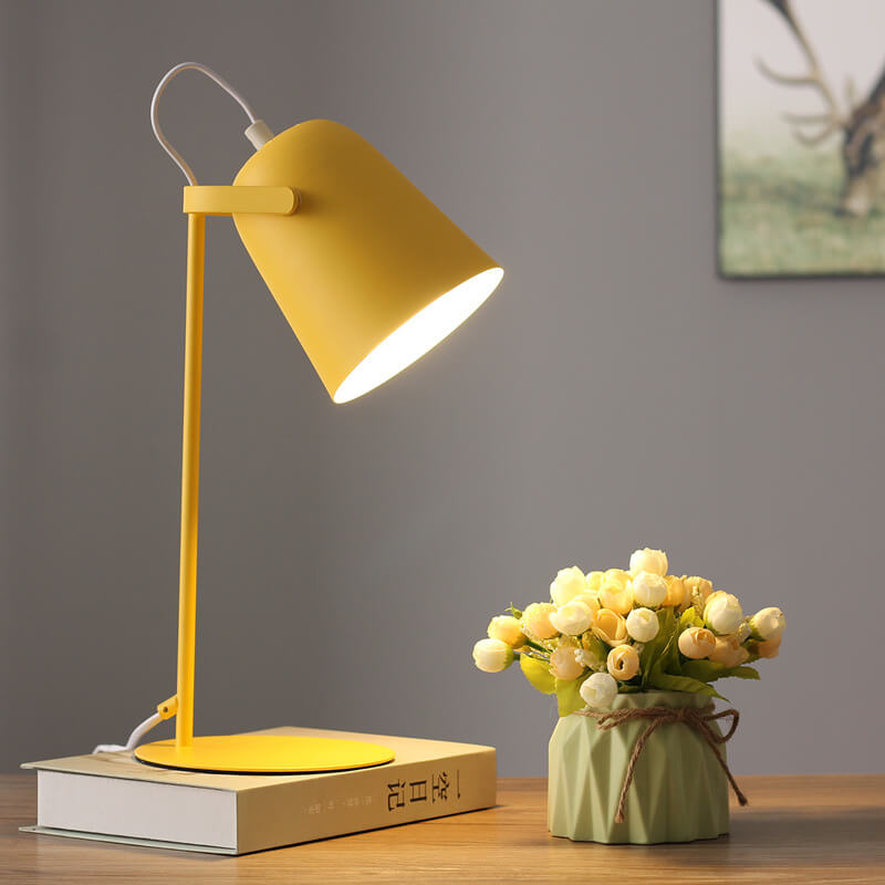 Nordic Pastel Color Iron Bucket Table Lamp for Modern Home Decor
