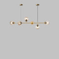 Elegant Modern Minimalist 6-Light Glass Globe Chandelier for Dining Room