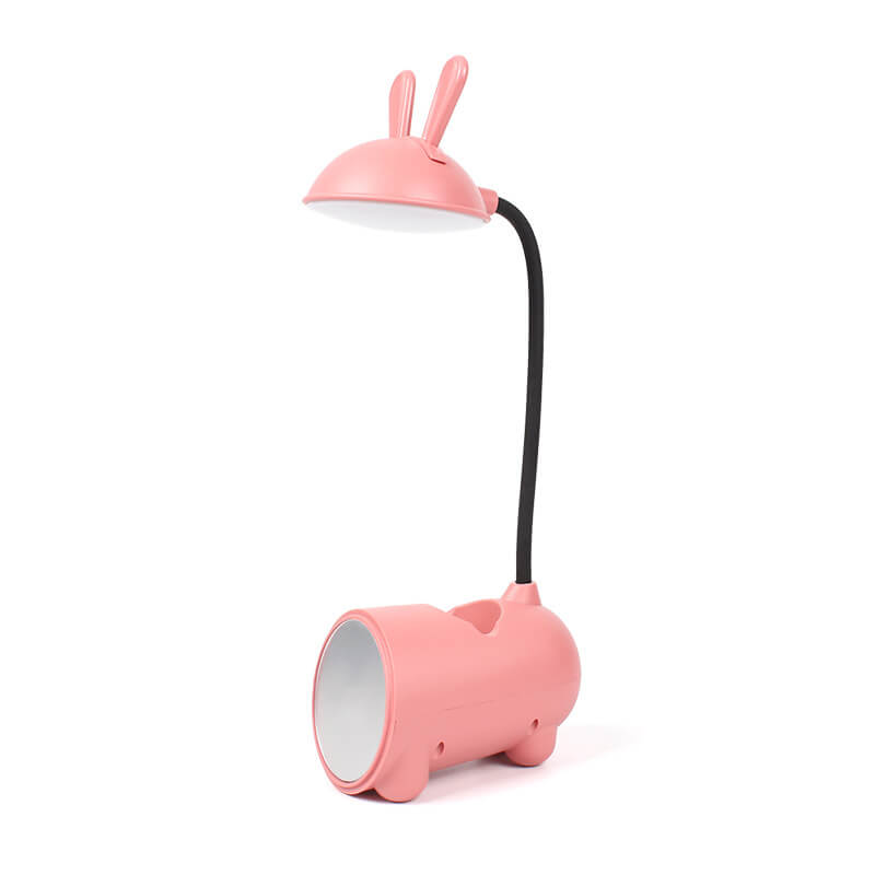 Whimsical White Rabbit LED Touch USB Desk Lamp for Home Office Decor