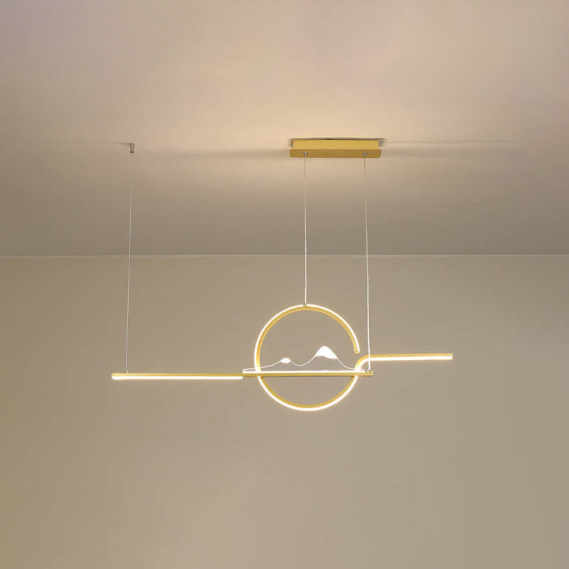 Contemporary Black LED Chandelier Pendant Light for Dining Room & Foyer