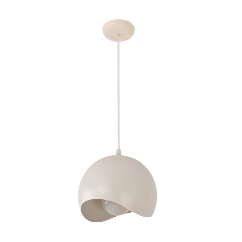 Contemporary Nordic Solid Color Iron Round Dome 1/3 Light Island Light Chandelier For Living Room & Dining Room