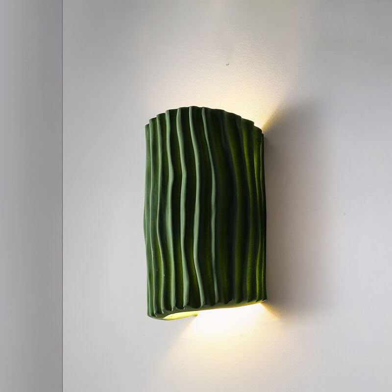 Nordic Design Resin Striped Half Cylinder 2-Light Wall Sconce for Living Room