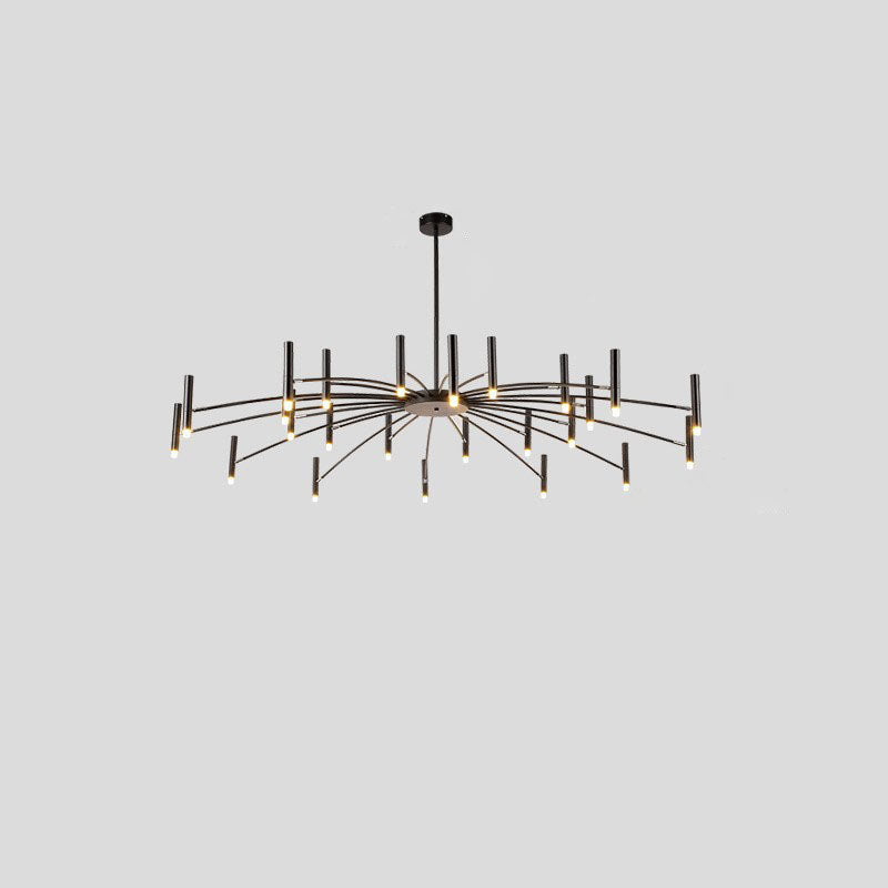 Modern Round Radioactive Iron Aluminum Chandelier for Living Room Lighting