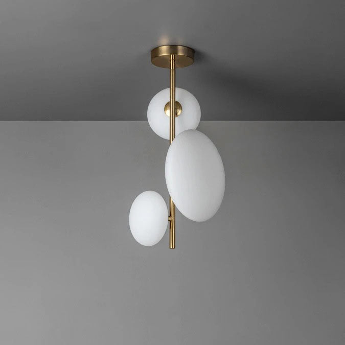 Elegant Brass and Glass Ball 3-Light Chandelier for Modern Living Rooms