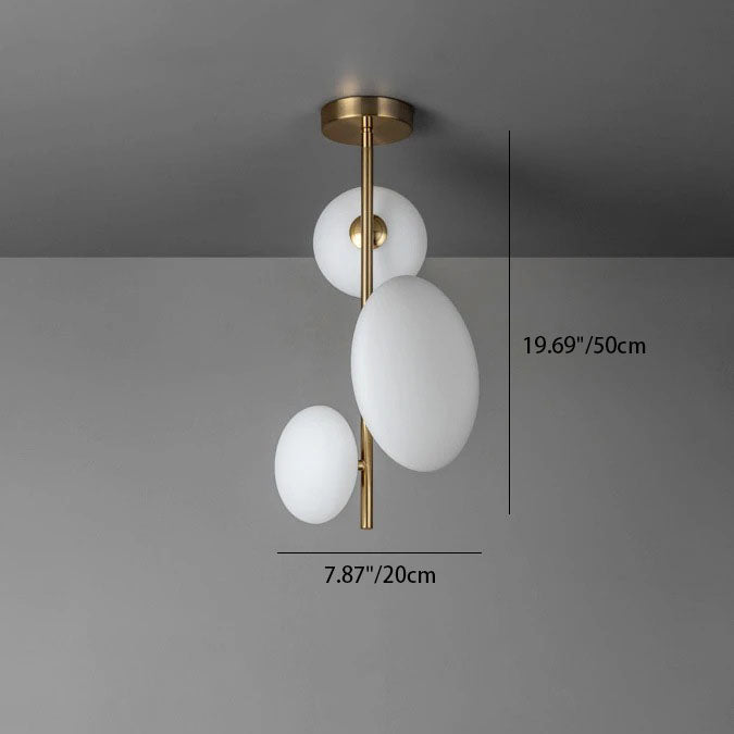 Elegant Brass and Glass Ball 3-Light Chandelier for Modern Living Rooms
