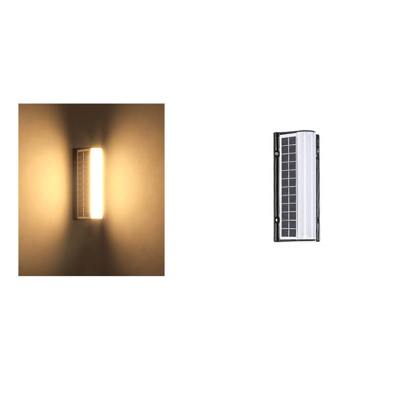 Contemporary Black Acrylic Solar LED Waterproof Garden Wall Light