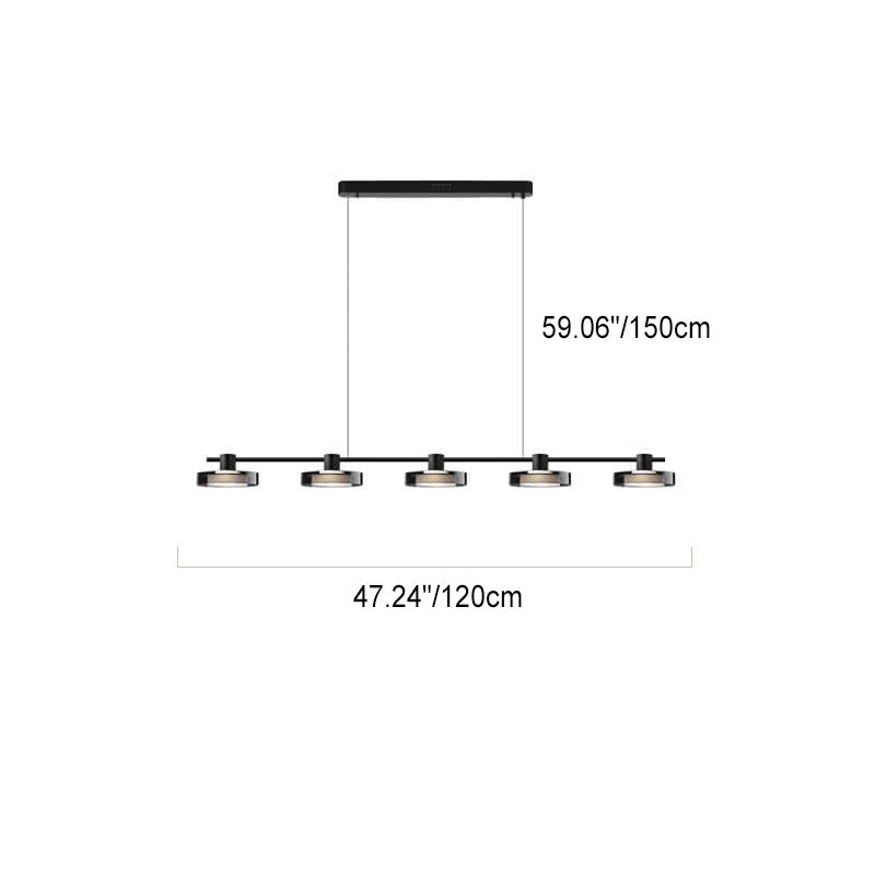 Nordic Black Stainless Steel LED Island Chandelier for Kitchen Decor
