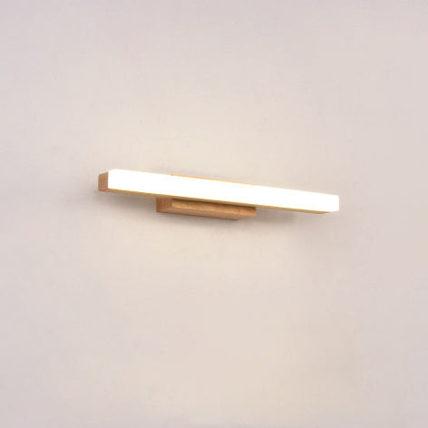 Scandinavian Natural Wood LED Wall Sconce Lamp for Modern Bathrooms