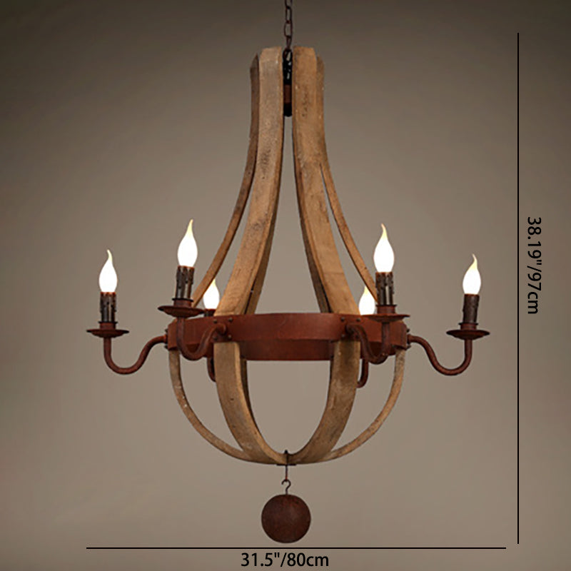 Rustic Wooden Branch Chandelier Candle Holder for Living Room Decor