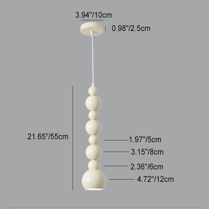 Elegant Cream Iron Gourd Chandelier Skewers for Dining Room Lighting