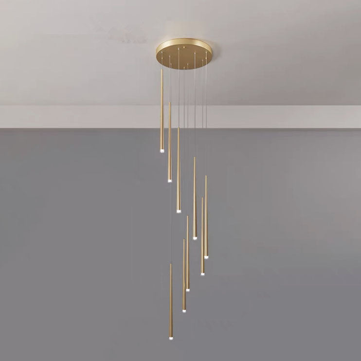 Sleek Black Tapered Tube Acrylic LED Chandelier for Kitchen Island Lighting