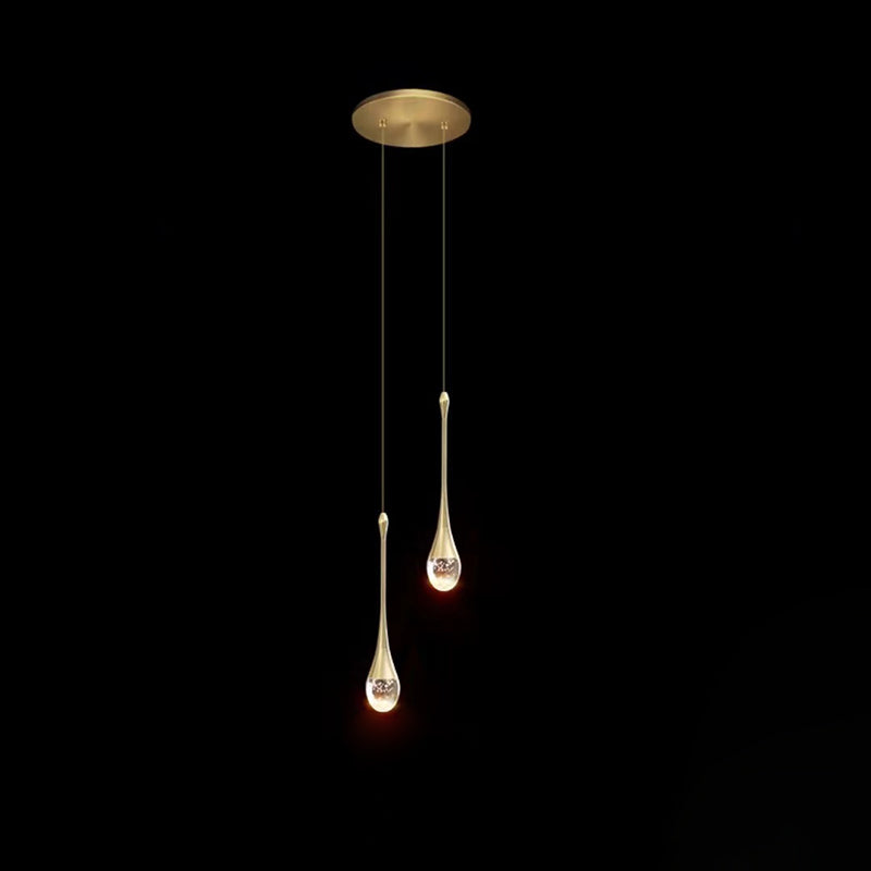 Scandinavian Water Drop Crystal LED Chandelier for Bedroom Decor