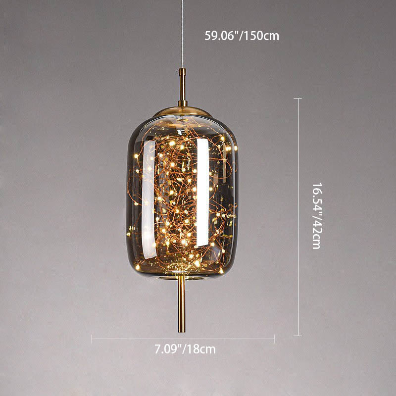 Scandinavian Contemporary Oval Glass Pendant Light for Bedroom Decor