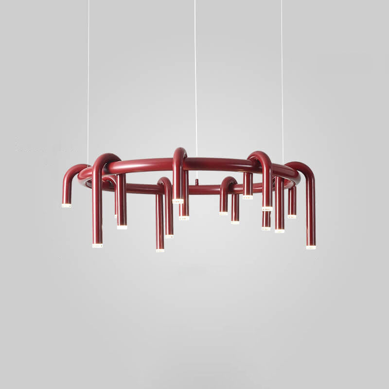 Modern Geometric Iron LED Chandelier for Stylish Living Room Decor
