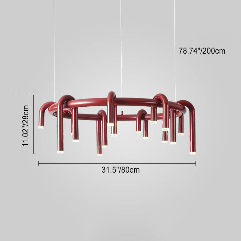 Modern Geometric Iron LED Chandelier for Stylish Living Room Decor