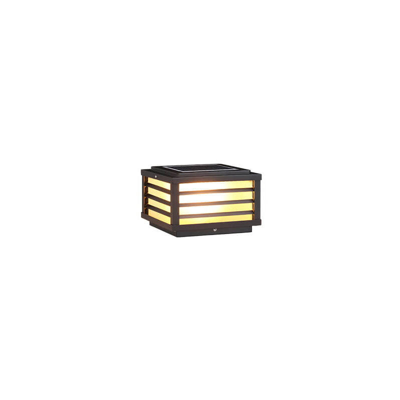 Sleek Black Solar-Powered Aluminum LED Post Light for Garden Landscape