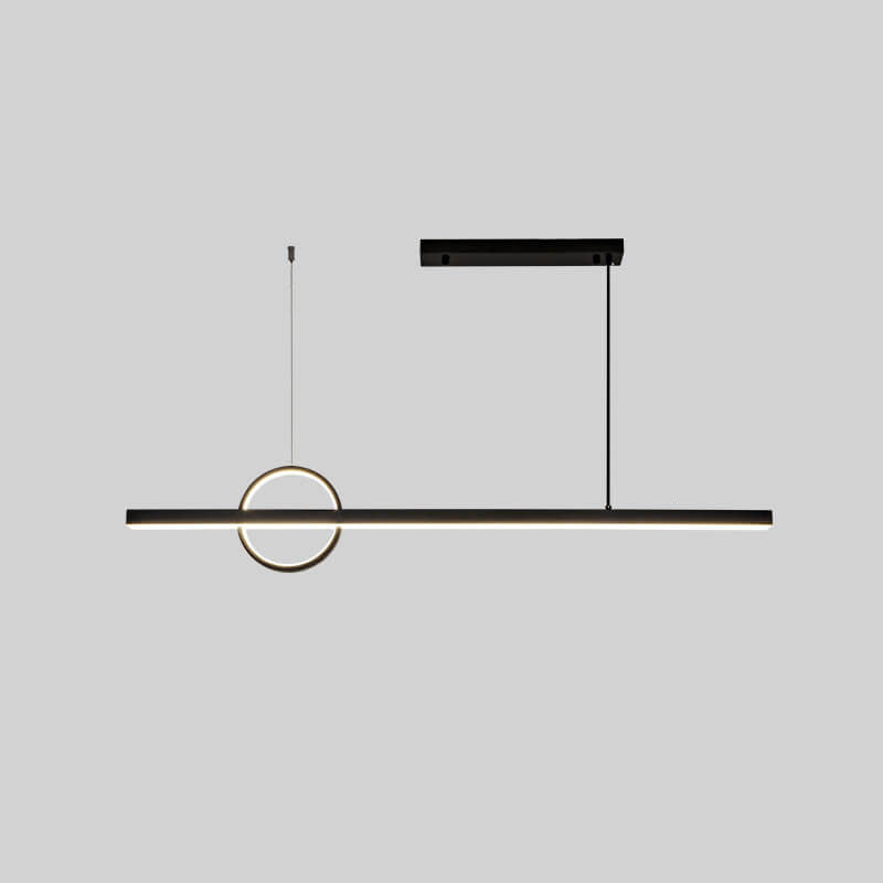 Copper Minimalist LED Chandelier with Circle Design for Modern Living Room