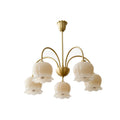 Vintage Floral Copper Glass Chandelier Light Fixture for Elegant Living Room