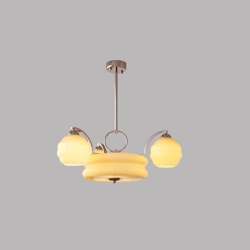 Mid-Century Modern Iron and Glass Orb Chandelier for Living Room 4/6/8 Light