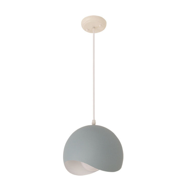 Contemporary Nordic Solid Color Iron Round Dome 1/3 Light Island Light Chandelier For Living Room & Dining Room