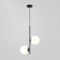 Modern Black Iron and Glass Round Ball Chandelier for Living Room