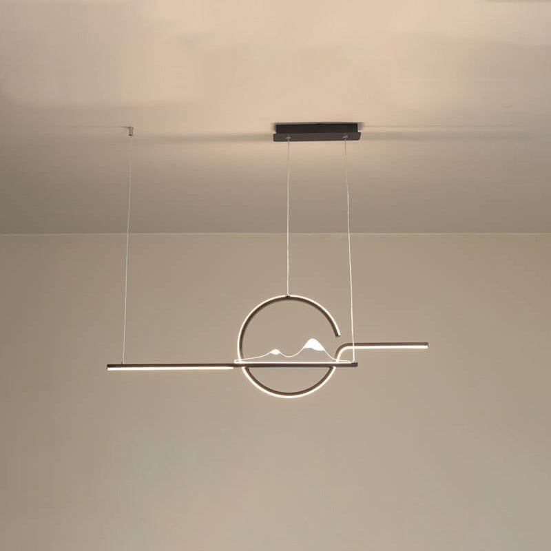 Contemporary Black LED Chandelier Pendant Light for Dining Room & Foyer