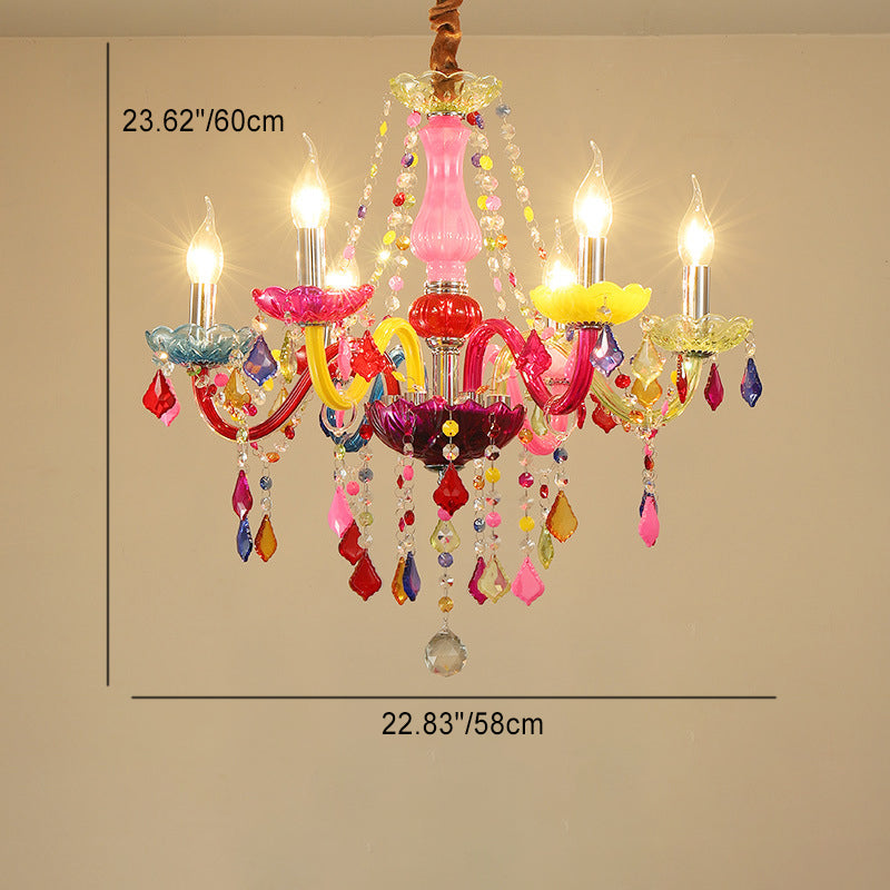 Elegant European Glass Crystal Candle Chandelier for Living Room Décor