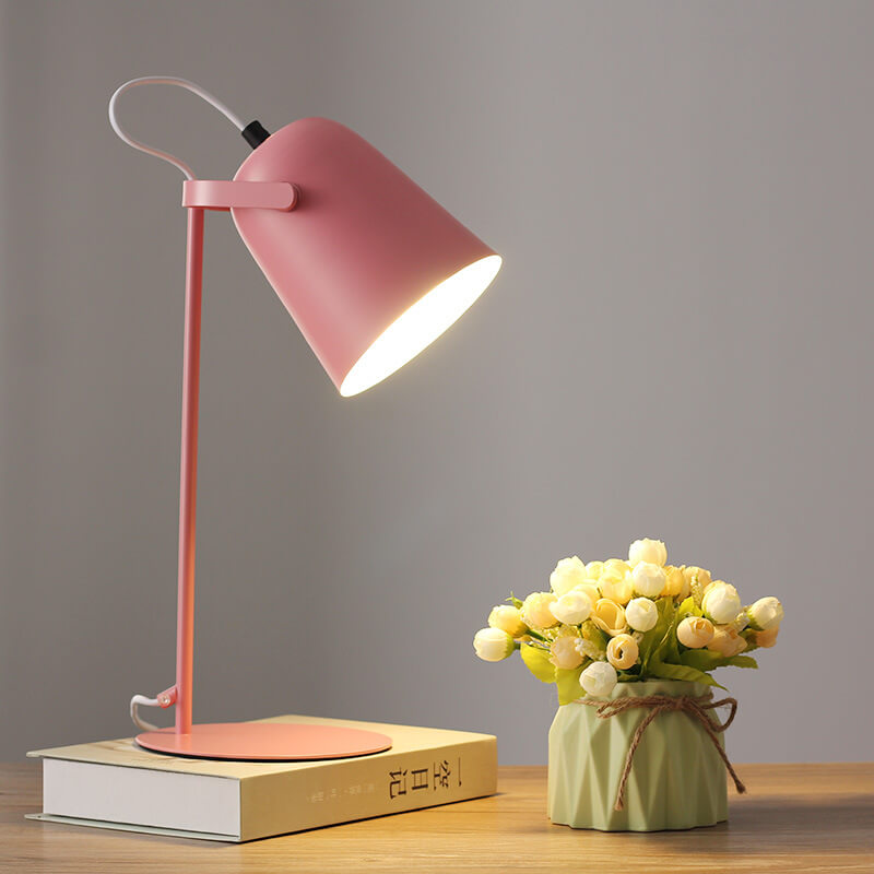 Nordic Pastel Color Iron Bucket Table Lamp for Modern Home Decor