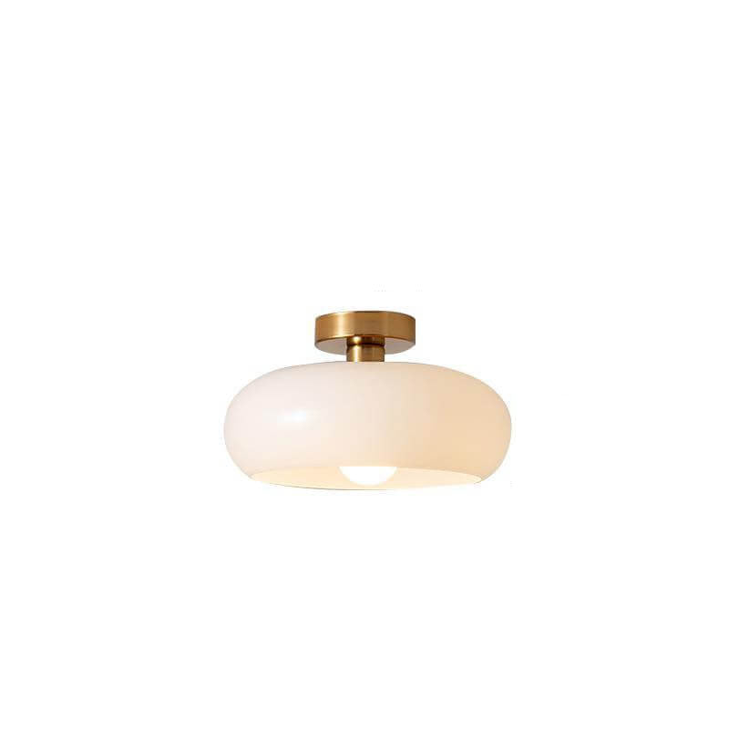 Chic Retro Round Copper Pendant Light in Solid Color for Dining Room