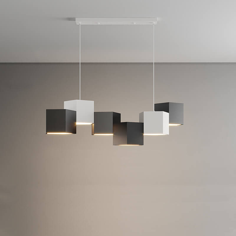 Stylish Multi-Color Geometric Iron LED Macaron Chandelier for Living Room