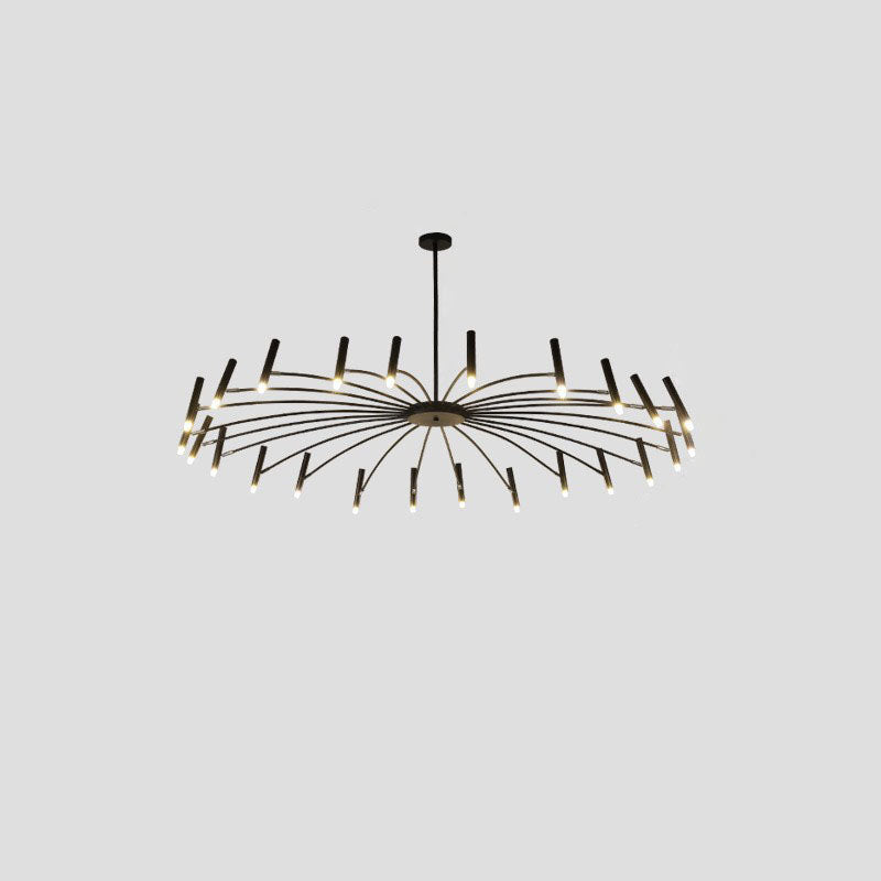Modern Round Radioactive Iron Aluminum Chandelier for Living Room Lighting