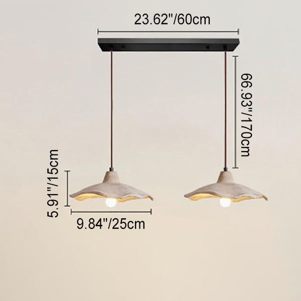 Japanese Vintage Cement Flower Shape Chandelier for Kitchen Island