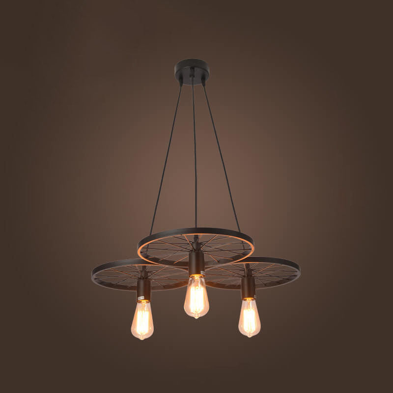 Vintage Industrial Wrought Iron 1/3/6-Light Chandelier for Loft Spaces