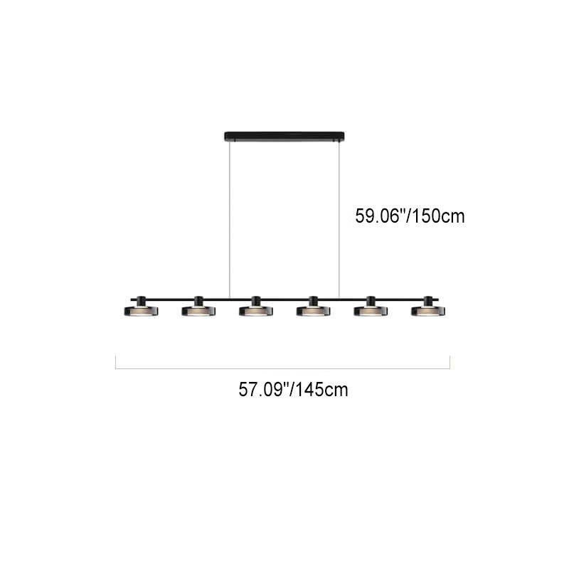 Nordic Black Stainless Steel LED Island Chandelier for Kitchen Decor