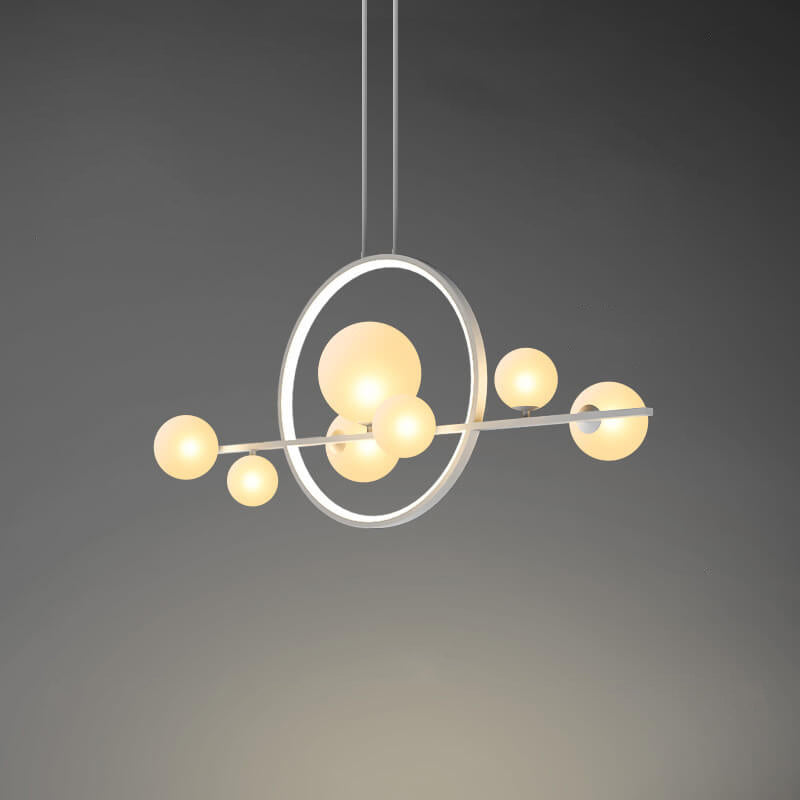 Contemporary Clear Glass Bubble Pendant Chandelier for Dining Room