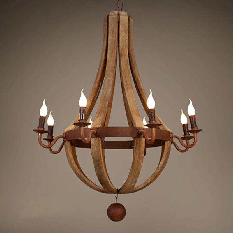 Rustic Wooden Branch Chandelier Candle Holder for Living Room Decor